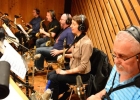 In the studio recording Tony Kadleck's CD. From L to R: Charles Pillow, Dave Mann, Aaron Heick, yours truly, Kenny Berger. Killin' sax section!
